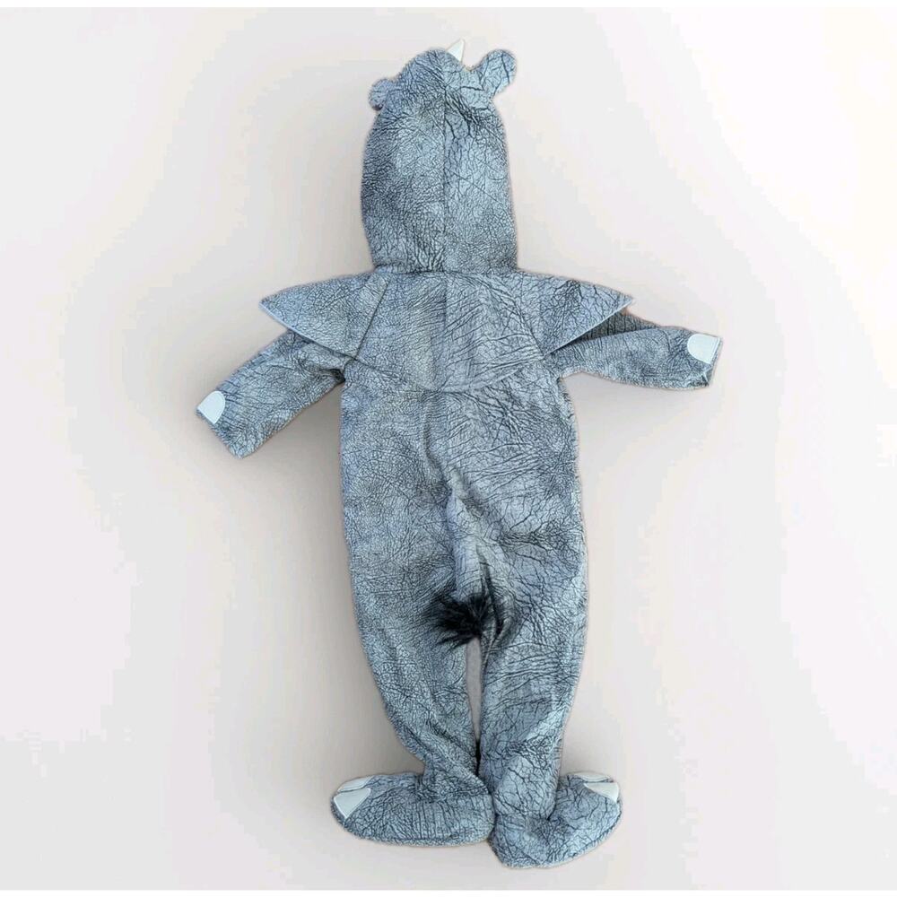 Infant Rhinoceros Halloween Costume Size 12-18 Months 1 Year Gray Full Outfit - Picture 3 of 5